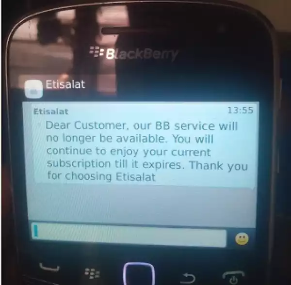 Etisalat Discontinues Blackberry Internet Services, MTN, Airtel & Glo to Follow Suit